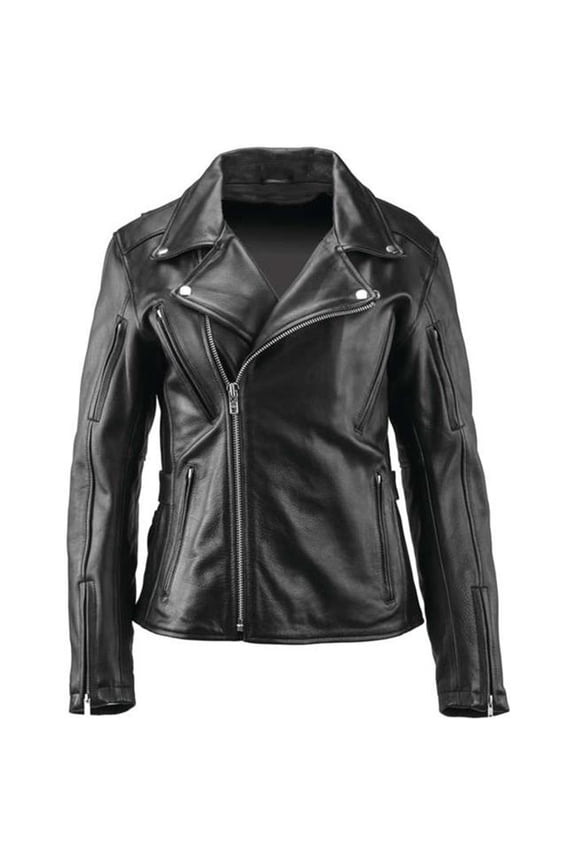 94380 Womens Ironclad Classic Leather Jacket - Black - 2XL