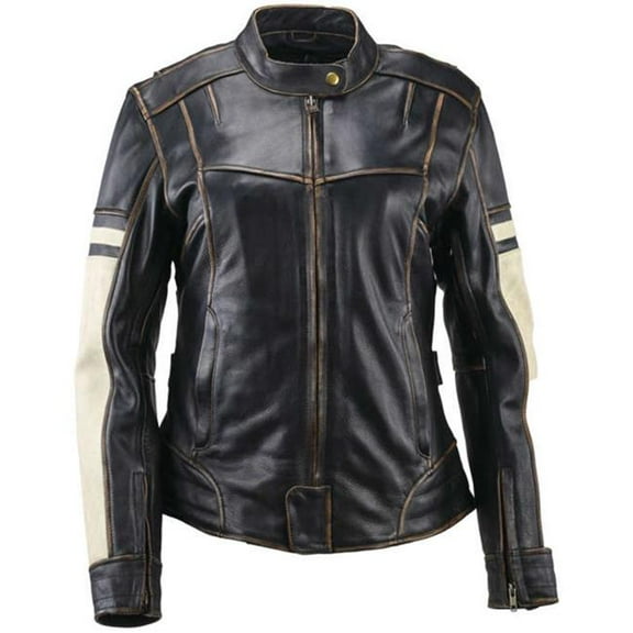 River Road 94388 Black Womens Dame Vintage Leather Jacket - Small