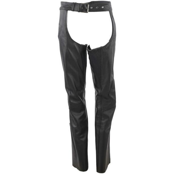 River Road 94429 Womens Plains Leather Chaps, Black - 2XL