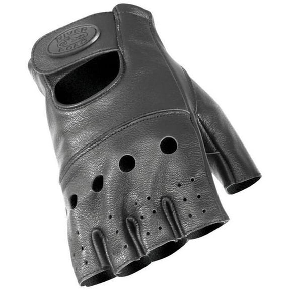 River Road 94455 Mens Hollister Leather Shorty Gloves - Black - Medium