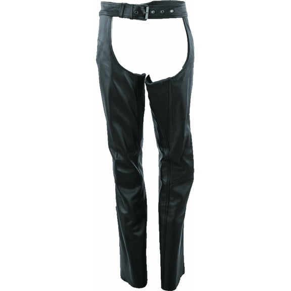 River Road Plains Leather Chaps Black Womens - Large