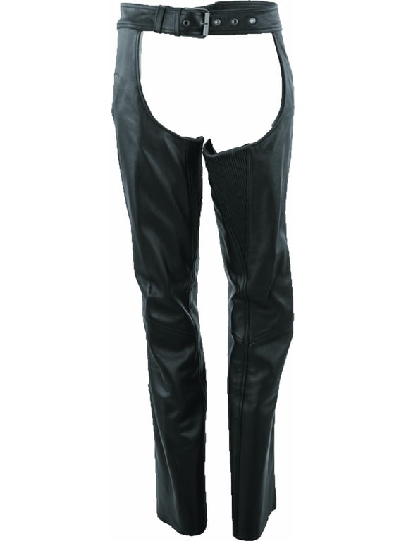 Plains Leather Chaps Black Womens - Large