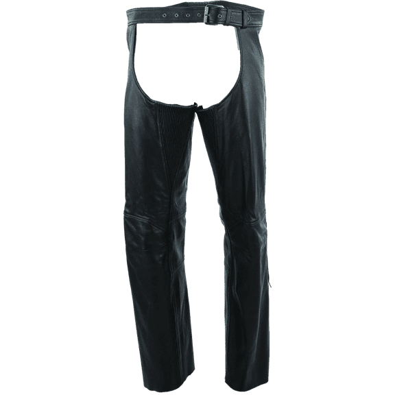 River Road Plains Leather Chaps Black - XL