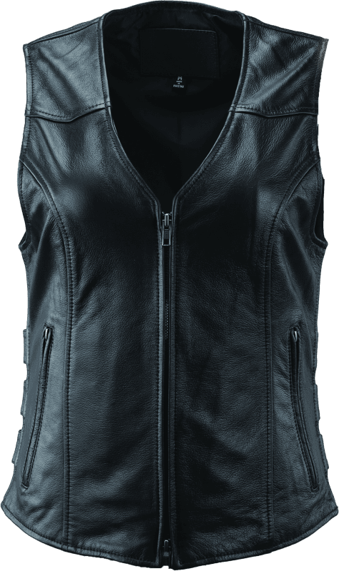 River Road Plains Leather Vest Black Womens - XL