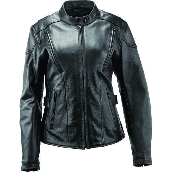 River Road Race Leather Jacket Black Womens - 3XL