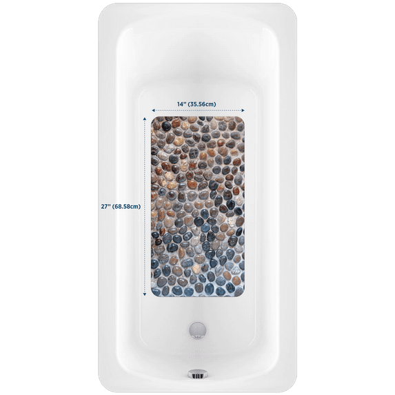 River Rock Kahuna Grip Peel and Stick Poly-Blend Non-Slip Bathtub Bath Mat 14"x27"