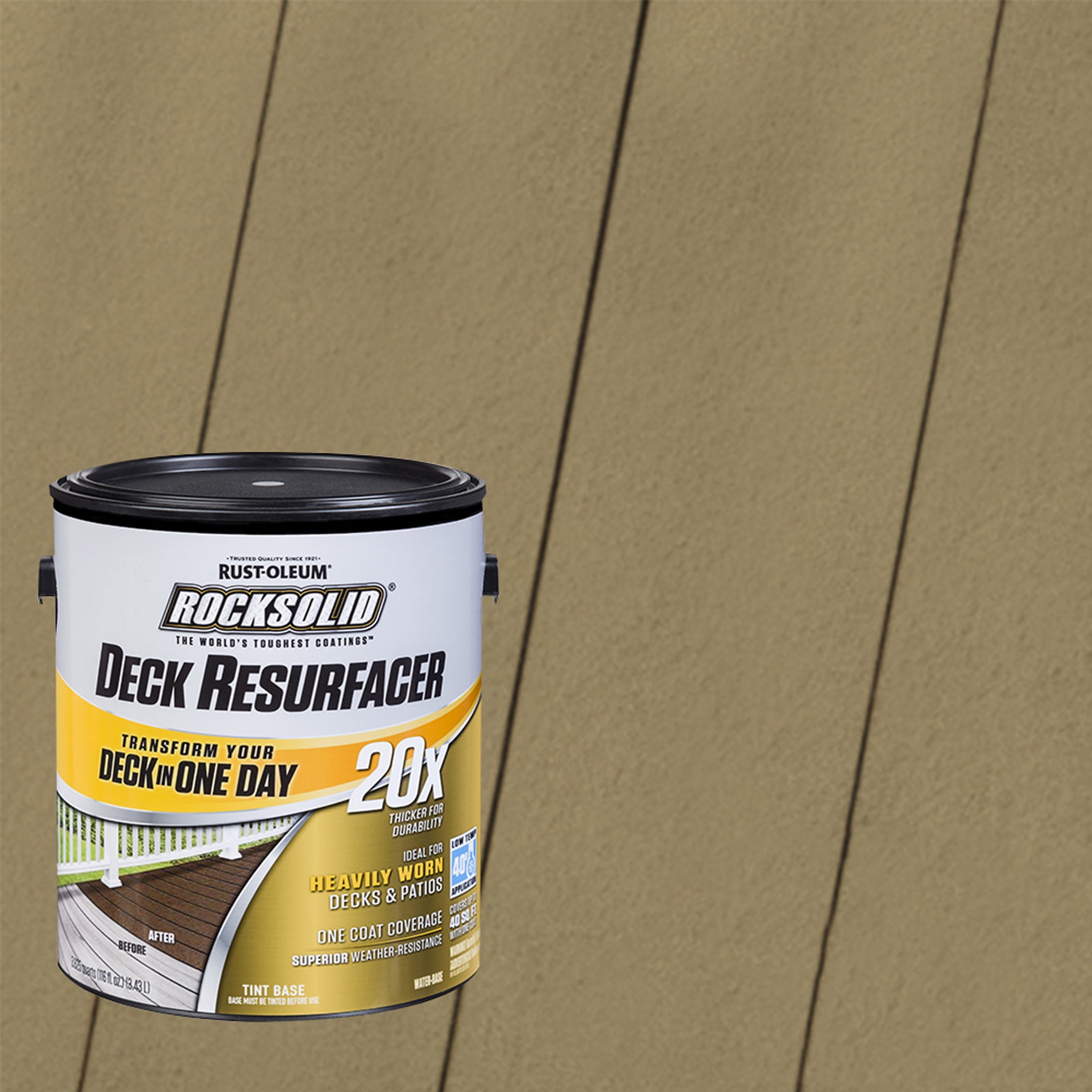 River Rock, Rust-Oleum RockSolid 20X Exterior Wood Deck Resurfacer-319401T, Gallon