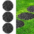 thumbnail image 1 of River Rock Stepping Stones Outdoor for Garden Walkway, 12 inch Diameter 3 Pcs Round Shape Paver Step Stones Polished Pebble River Stone Mat for Yard Lawn Patio Pathway Walk Way - Black, 1 of 12