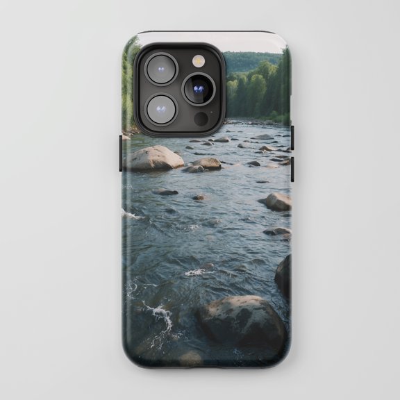 River Rocks For All iPhone Series Tough Phone Case Nature Landscape