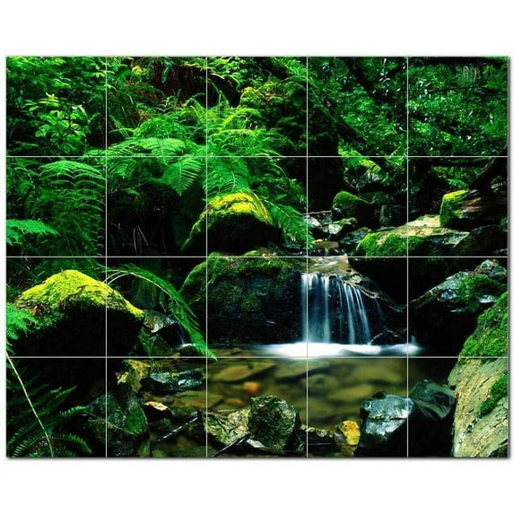 River Scene Ceramic Tile Mural Kitchen Backsplash Bathroom Shower, 405763-S54