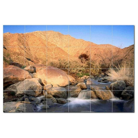 River Scene Ceramic Tile Mural Kitchen Backsplash Bathroom Shower, 405766-L64