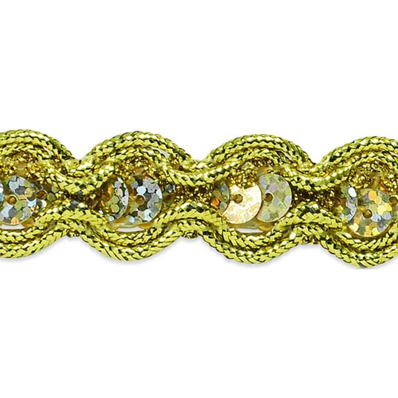 River Sequin And Cord Trim 5/8"X20yd-Gold