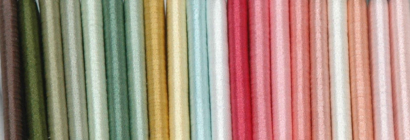 River Silks Crayon Collection - 100% Hand Dyed Silk Ribbon, 4mm Wide, 20 Spools (330 Ft Total)