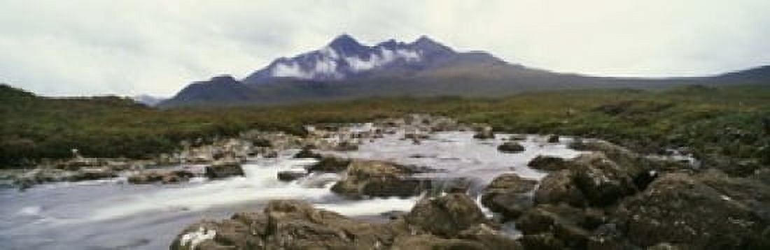 River Sligachan distant mountain in mist Glen Sligachan Isle of Skye Scotland Canvas Art - Panoramic Images (18 x 6)