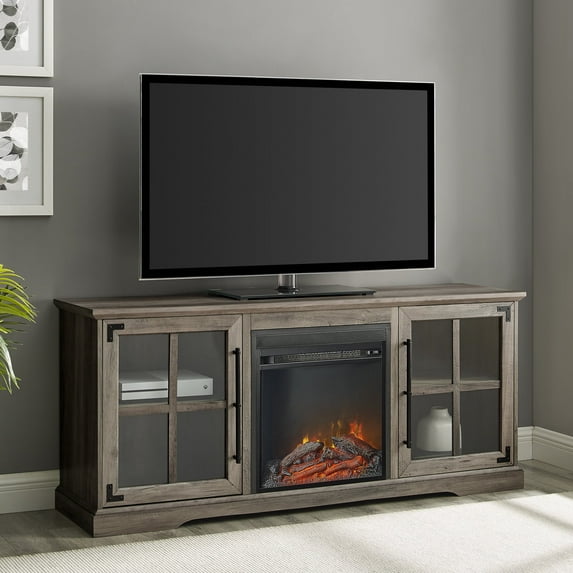 River Street Designs Bristol Gray Wash Fireplace TV Stand