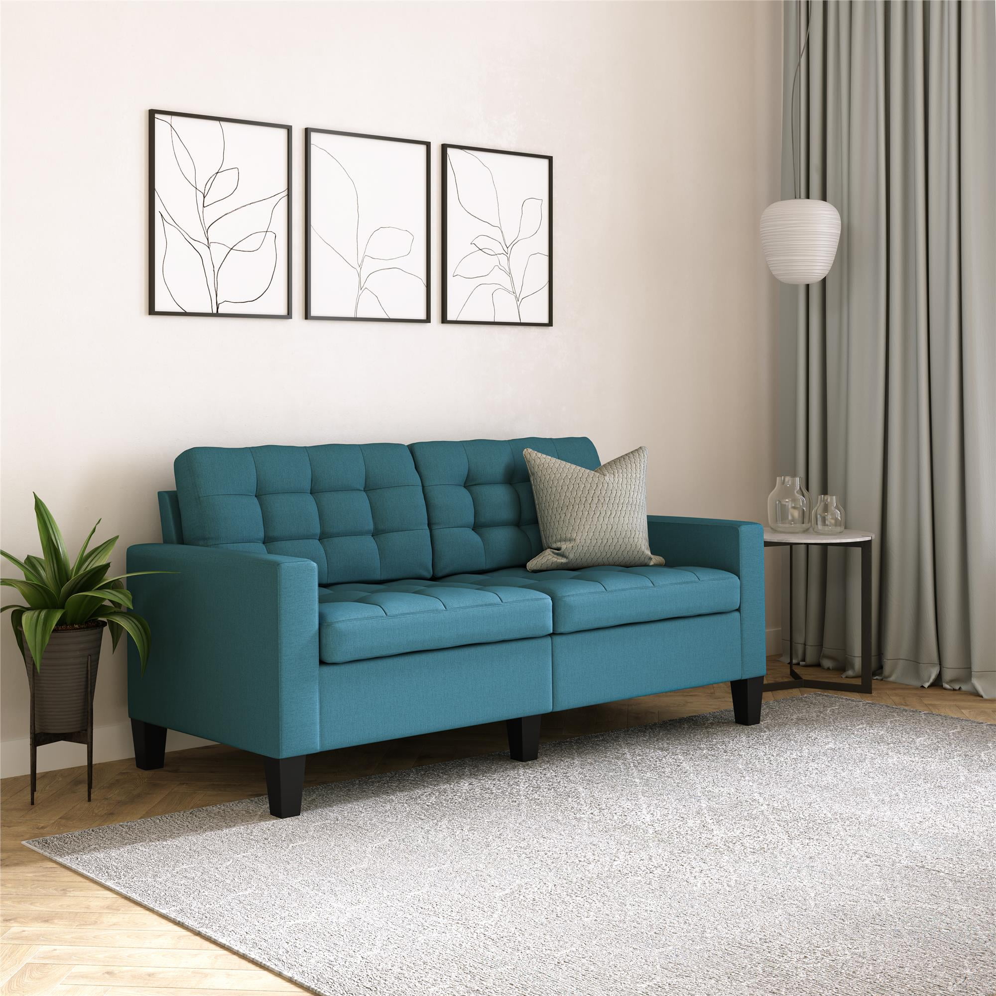 River Street Designs Emily Upholstered Sofa, Teal