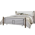 thumbnail image 1 of River Street Designs Raymond Textured Black Metal with Dark Weathered Wood Poster King Bed, 1 of 12