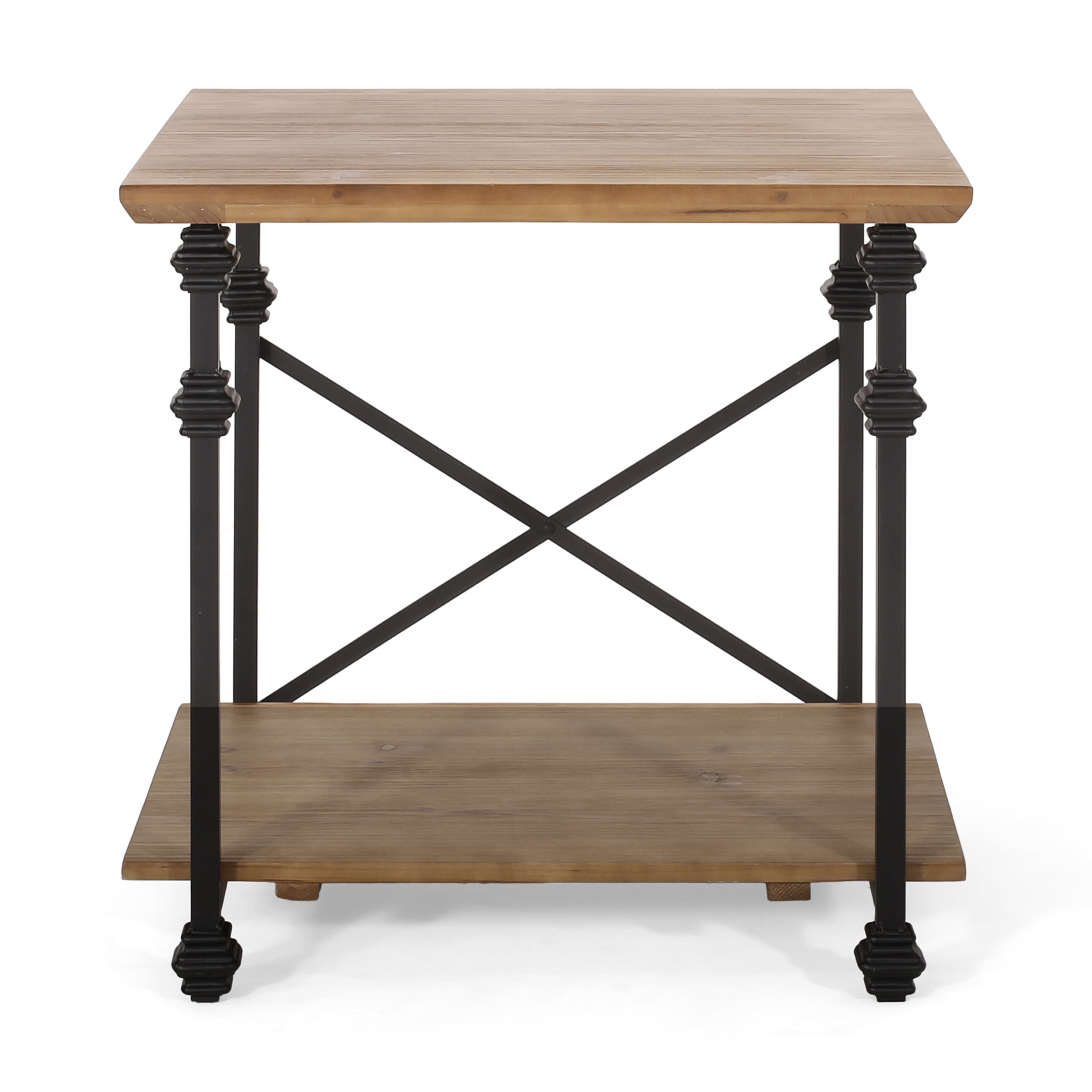 River Street Designs Remy Modern Industrial End Table, Antique Brown