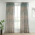 thumbnail image 1 of River Teal Blue Abstract Textured Printed Cotton Curtain (1 Panel), River Teal Blue, 50W X 96L, 1 of 10