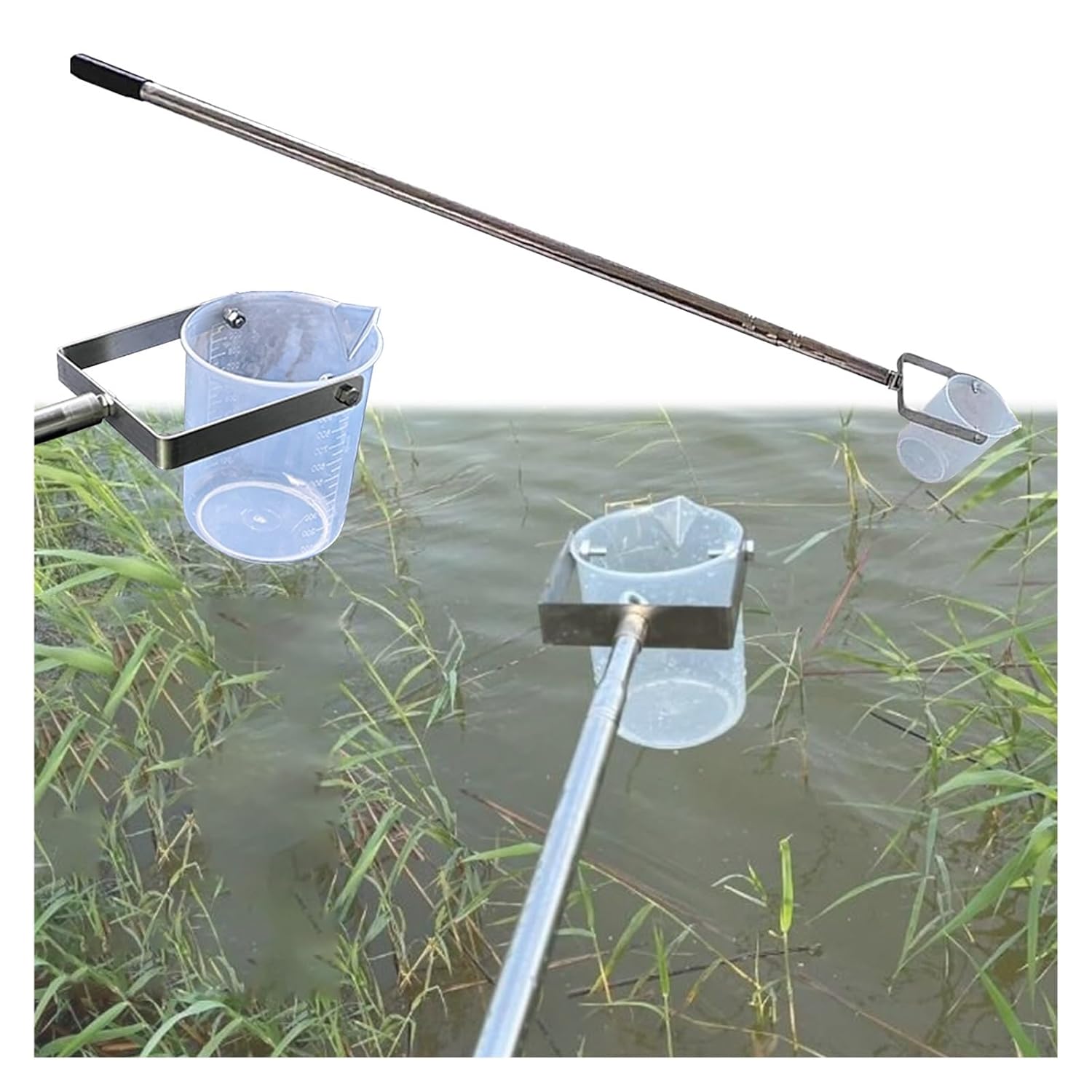 River Telescopic Water Sampler Stainless Steel Pole, 1000ml 500ml PVC ...