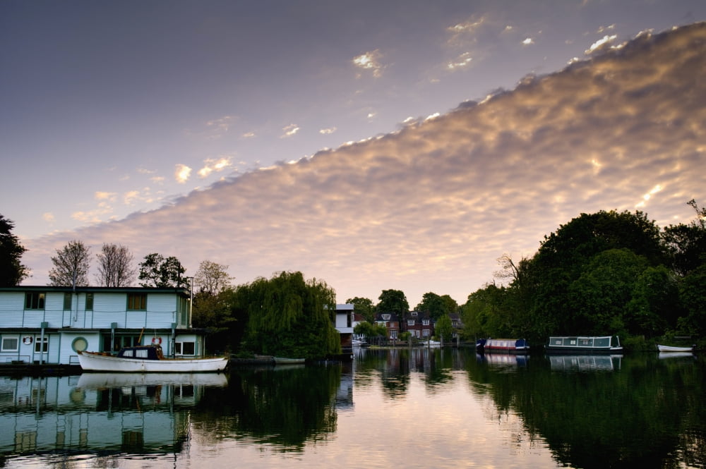 River Thames Cloud Surrey Uk Canvas Art - Charles Bowman Design Pics (19 x 12)