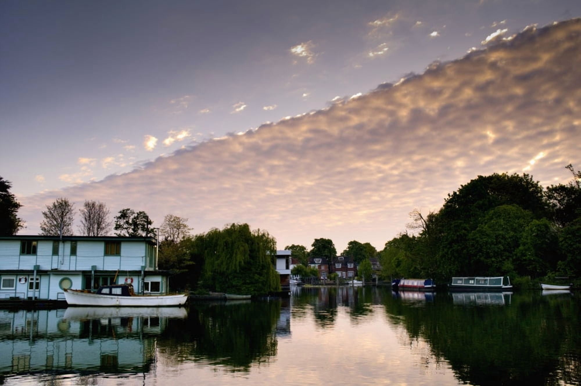River Thames Cloud Surrey Uk Canvas Art - Charles Bowman Design Pics (38 x 24)