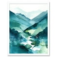 thumbnail image 1 of River Trail in the Scottish Highlands Modern Landscape Watercolour Painting Art Print Framed Poster Wall Decor 12x16 inch, 1 of 5