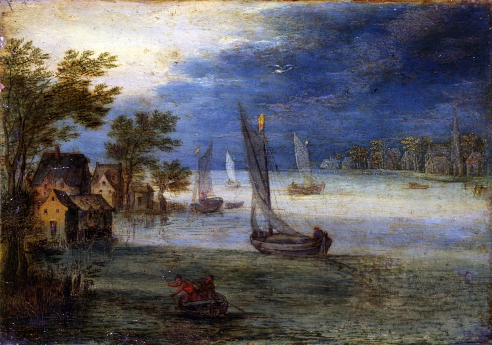 River View With Boats Canvas Art -  (24 x 18)