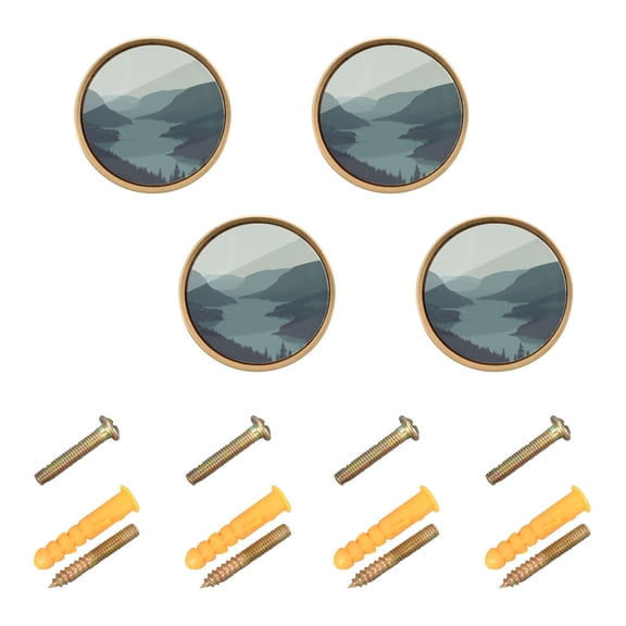 River and Forest Cabinet Furniture Knobs Drawer Metal Pulls 1.26in Acrylic Zinc Alloy Dual Screw Set