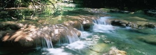 River flowing in summer afternoon light Siagnole River Provence-Alpes-Cote dAzur France Canvas Art - Panoramic Images (36 x 13)