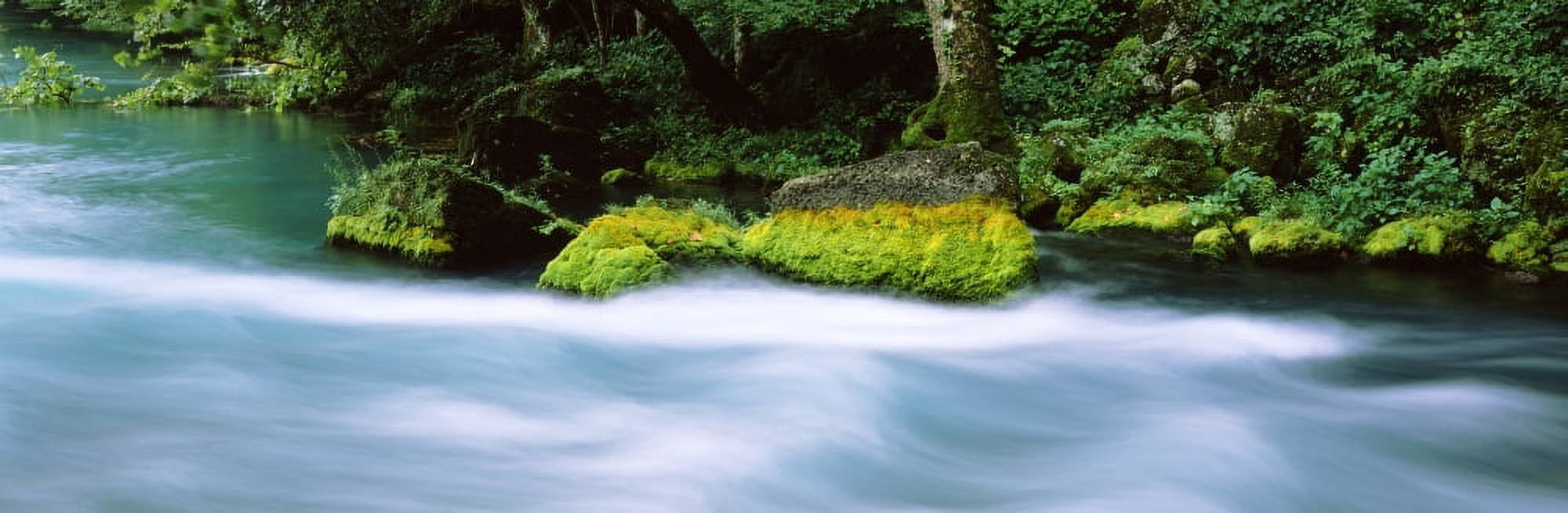River flowing through a forest Big Spring Ozark National Scenic Riverways Missouri USA Canvas Art - Panoramic Images (27 x 9)