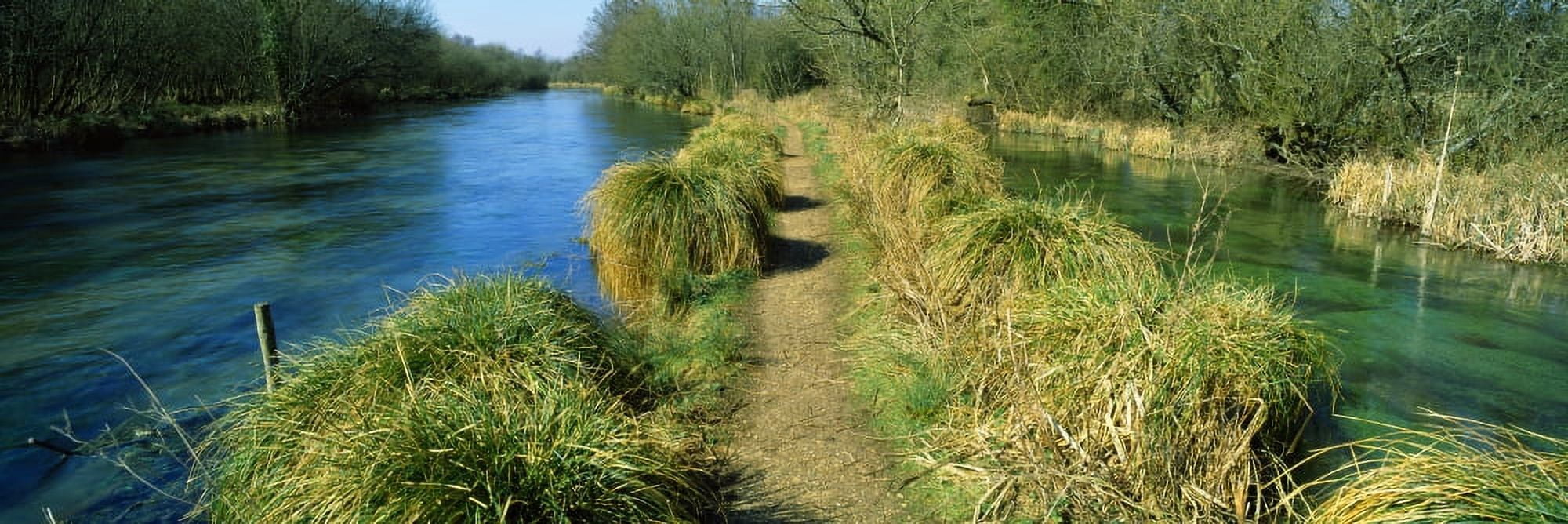 River flowing through a forest River Itchen Ovington Hampshire England Canvas Art - Panoramic Images (27 x 9)