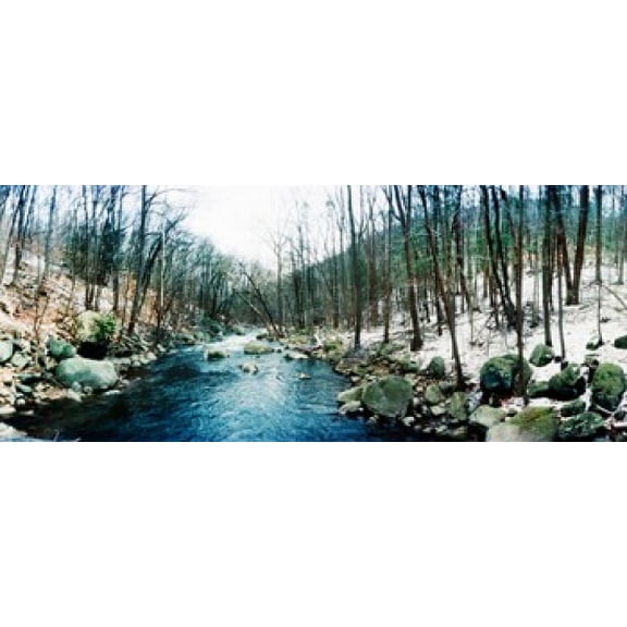 River flowing through a valley Hudson Valley New York State USA Canvas Art - Panoramic Images (30 x 13)