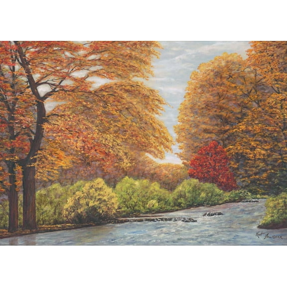 River in Fall - Fine Art Greeting Card 5x7 (Blank Inside)