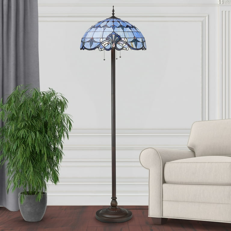 River of Goods 64 H Stained Glass Blue Allistar Floor Lamp