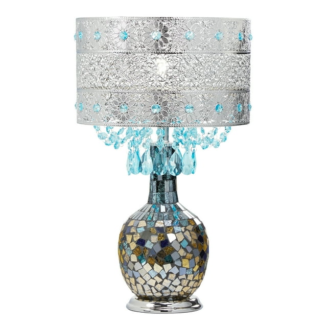 River of Goods  Mattei Jeweled Metal Shade with Mosaic Base Table Lamp