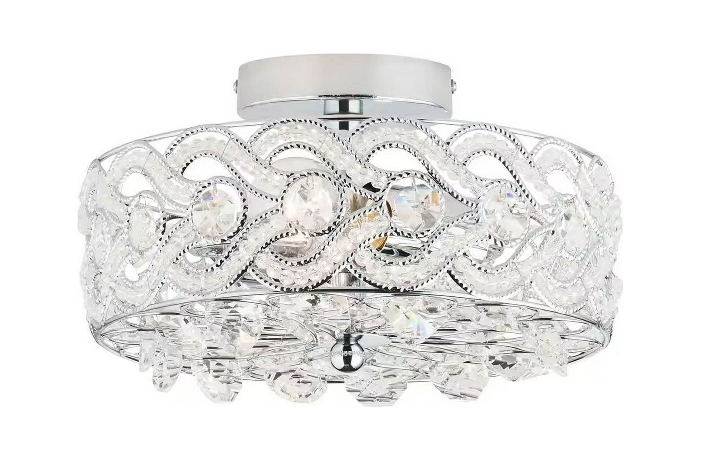 River of Goods  Olivia Braided Metal and Crystal 11.5-inch Semi-Flush Mount Ceiling Light - 11.5" x 11.5" x 6.375"