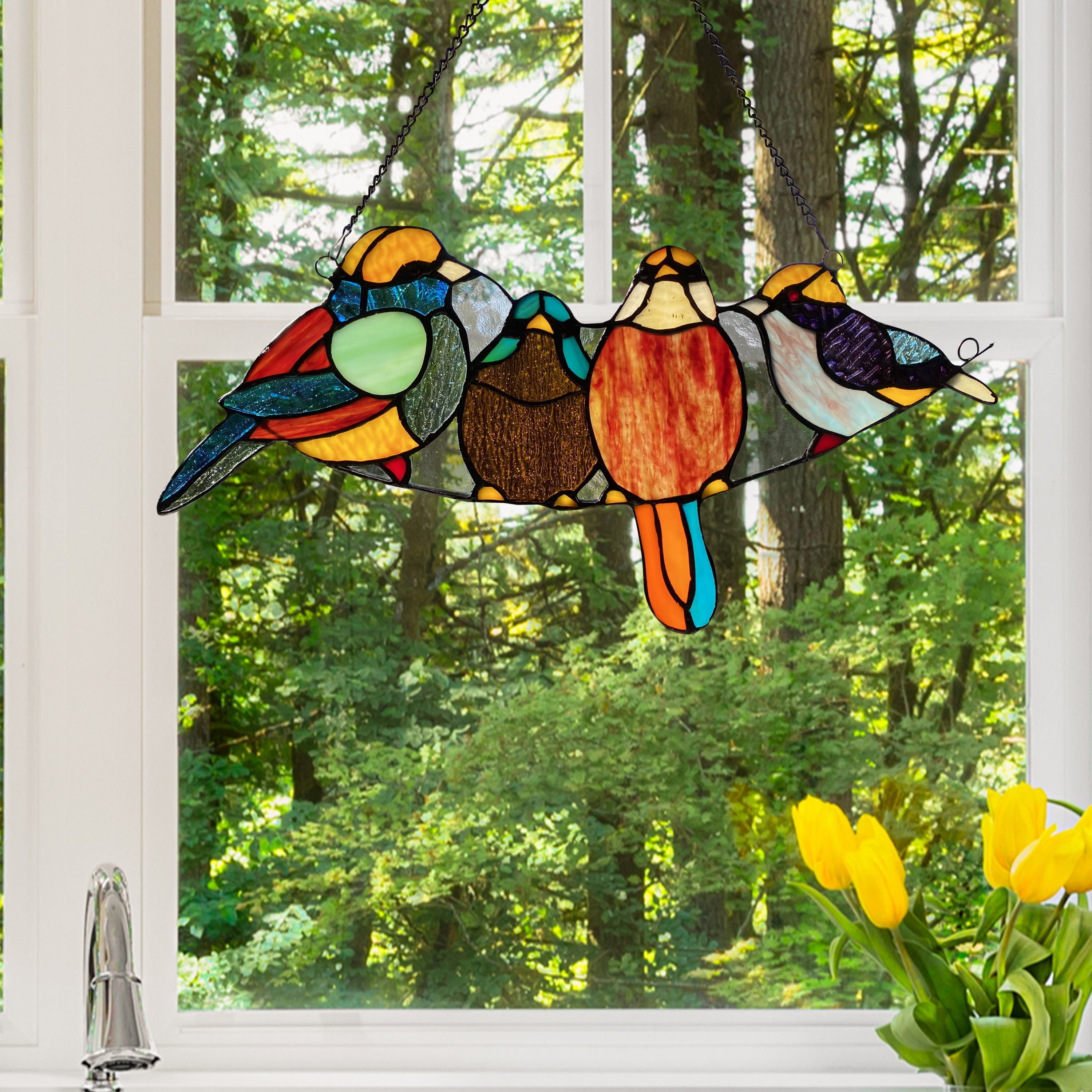 River of Goods Stained Glass Song Bird Window Panel