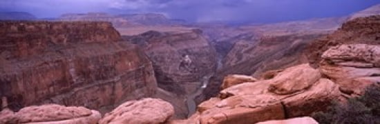 River passing through a canyon Toroweap Overlook North Rim Grand Canyon National Park Arizona USA Canvas Art - Panoramic Images (36 x 12)
