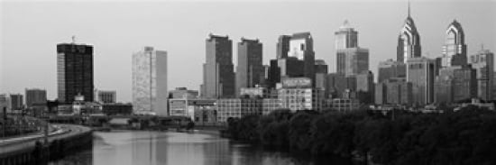 River passing through a city Schuylkill River Philadelphia Pennsylvania USA Canvas Art - Panoramic Images (36 x 12)