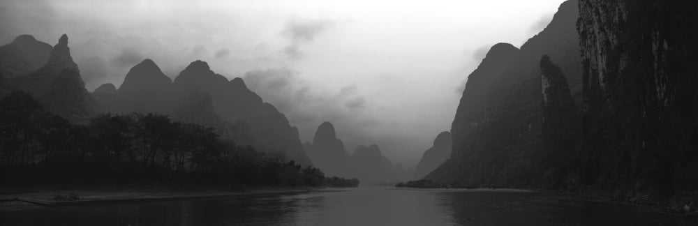 River passing through a hill range Guilin Hills Li River Yangshuo China Canvas Art - Panoramic Images (6 x 18)