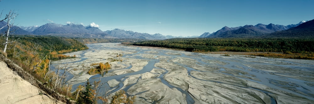 River passing through mountains Matanuska River Alaska USA Canvas Art - Panoramic Images (6 x 18)