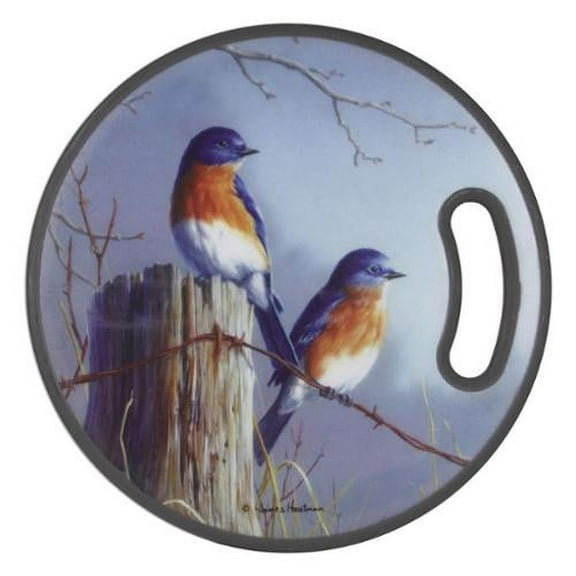River's Edge Products REP821 Bluebirds Round PPE Plastic Cutting Board
