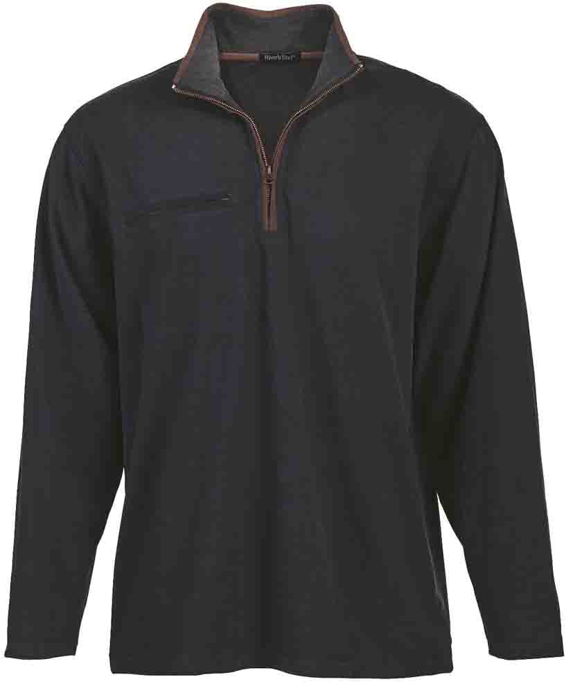 River's End Mens Brushed Quarter Zip Casual Outerwear Casual - Walmart.com