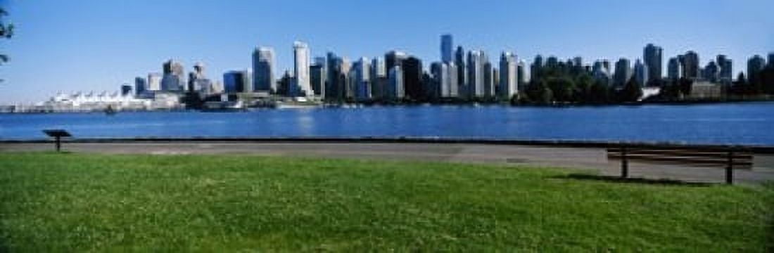 River walk with skylines in the background Vancouver British Columbia Canada 2013 Canvas Art - Panoramic Images (18 x 6)