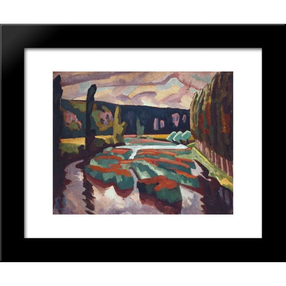 River with Poplars 20x24 Framed Art Print by Roger Fry