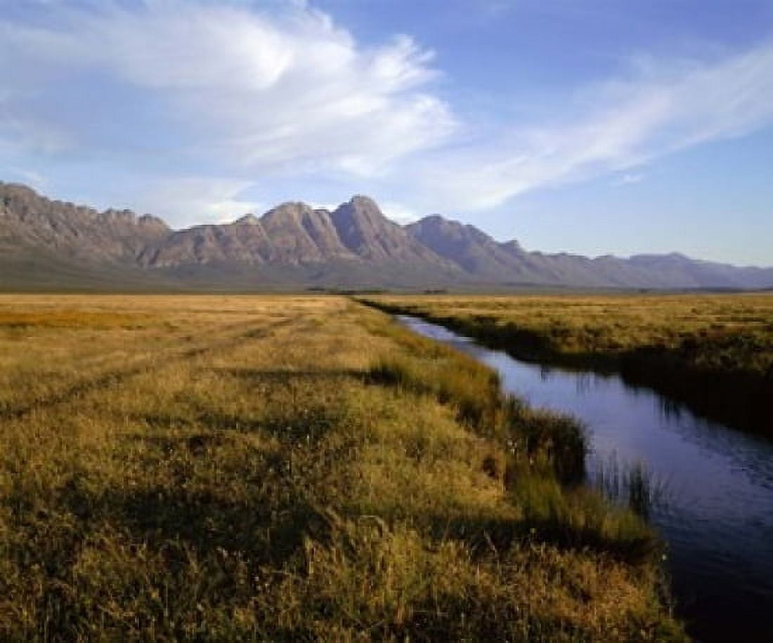 River with a mountain range in the background Hermon Farm outside of Cape Town South Africa Canvas Art - Panoramic Images (20 x 18)