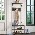 thumbnail image 1 of RiverRidge Afton Hall Tree with Shoe Storage Organizer and Bench - Weathered Woodgrain, 1 of 12