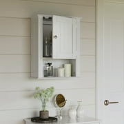 RiverRidge Ashland Single Door Bathroom and Laundry Wall Mount Storage Medicine Cabinet - White