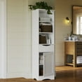 thumbnail image 1 of RiverRidge Ashland Tall Bathroom Storage Linen Cabinet Organizer with Drawer - White, 1 of 11